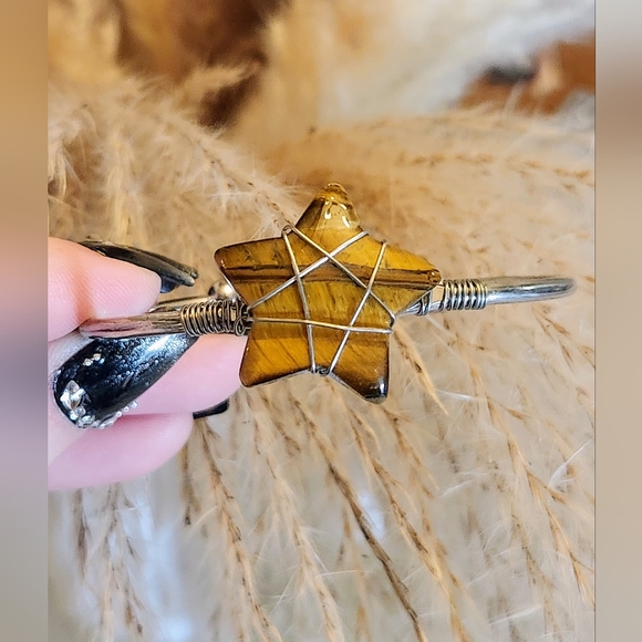 Tigers Eye Bangle Bracelet. Crystal Jewlery - Picture 2 of 6